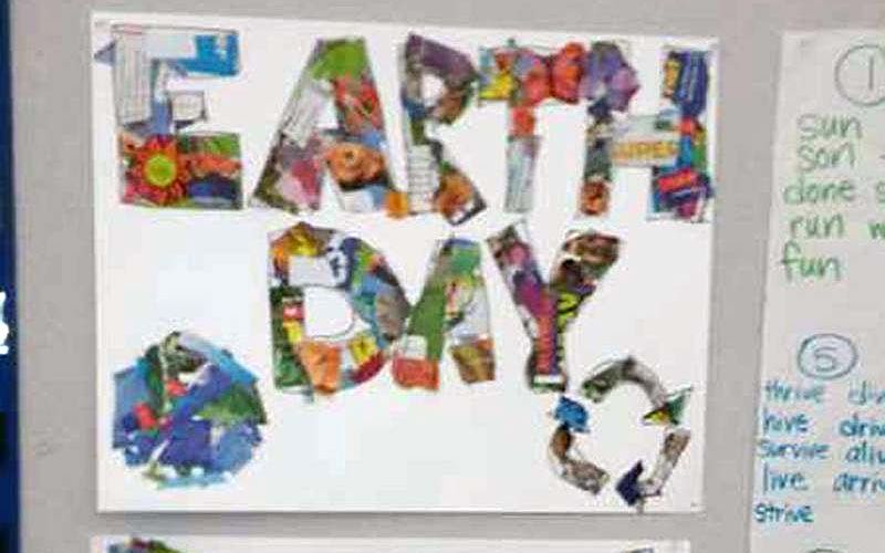 a student's Earth Day collage poster